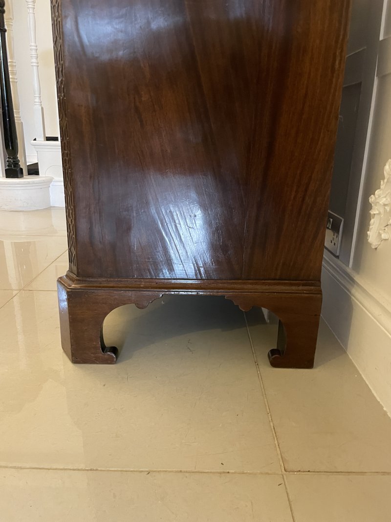 Antique Edwardian Quality Figured Mahogany Serpentine Chest of Drawers - Image 16